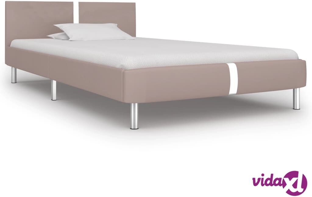 vidaXL Sängynrunko cappuccino keinonahka 90x190 cm vidaXL Sängynrunko cappuccino keinonahka 90x190 cm