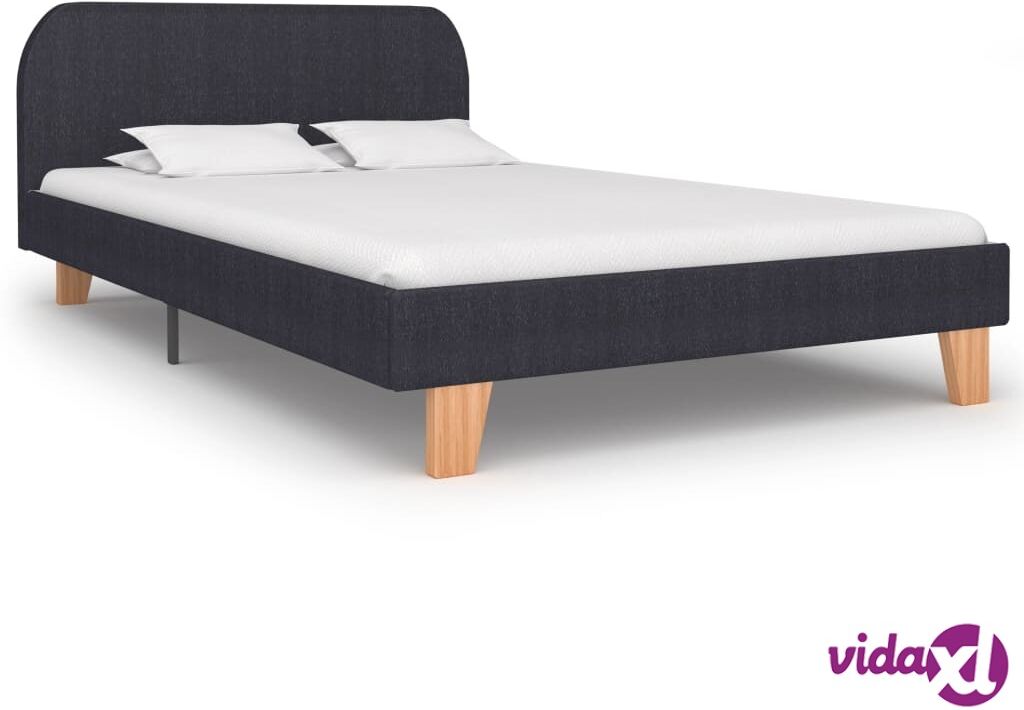 vidaXL Sängynrunko tummanharmaa kangas 120x190 cm vidaXL Sängynrunko tummanharmaa kangas 120x190 cm