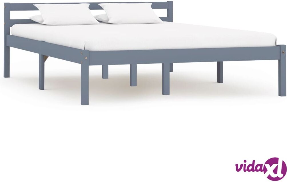 vidaXL Sängynrunko harmaa täysi mänty 120x200 cm vidaXL Sängynrunko harmaa täysi mänty 120x200 cm