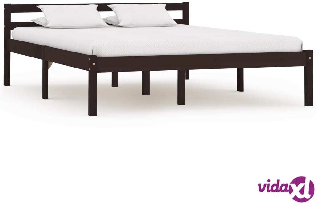vidaXL Sängynrunko tummanruskea täysi mänty 140x200 cm vidaXL Sängynrunko tummanruskea täysi mänty 140x200 cm