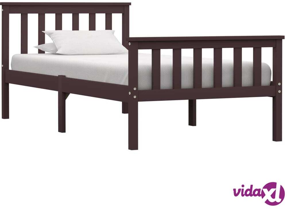 vidaXL Sängynrunko tummanruskea täysi mänty 100x200 cm vidaXL Sängynrunko tummanruskea täysi mänty 100x200 cm