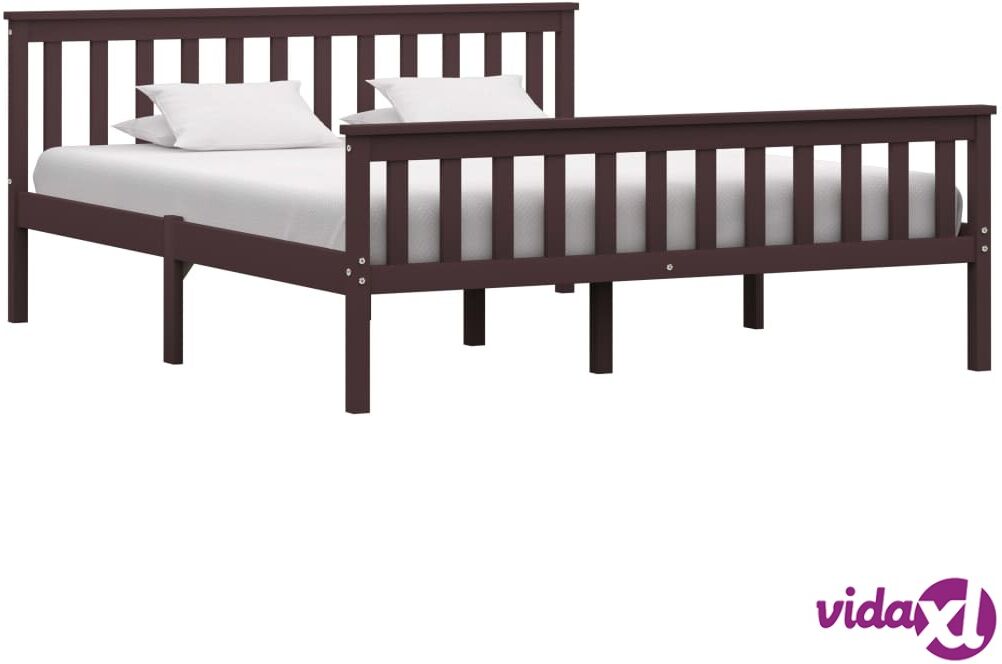 vidaXL Sängynrunko tummanruskea täysi mänty 160x200 cm vidaXL Sängynrunko tummanruskea täysi mänty 160x200 cm