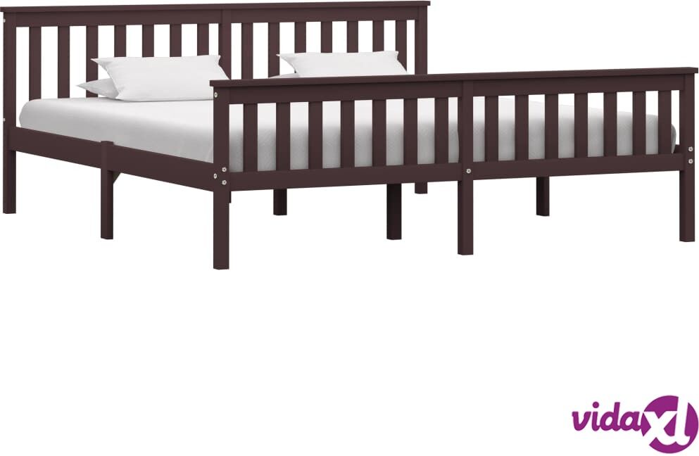 vidaXL Sängynrunko tummanruskea täysi mänty 180x200 cm vidaXL Sängynrunko tummanruskea täysi mänty 180x200 cm