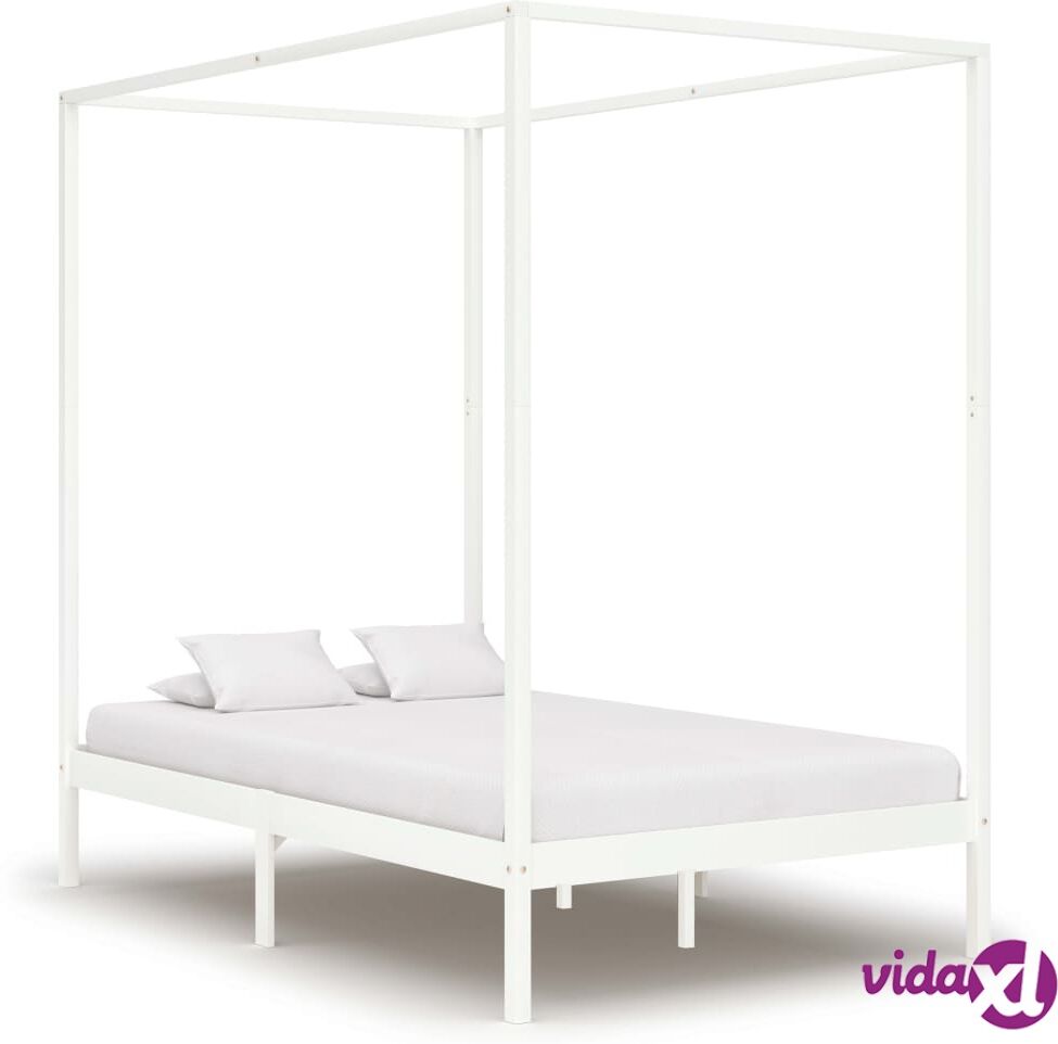 vidaXL Pylvässänky valkoinen täysi mänty 140x200 cm vidaXL Pylvässänky valkoinen täysi mänty 140x200 cm