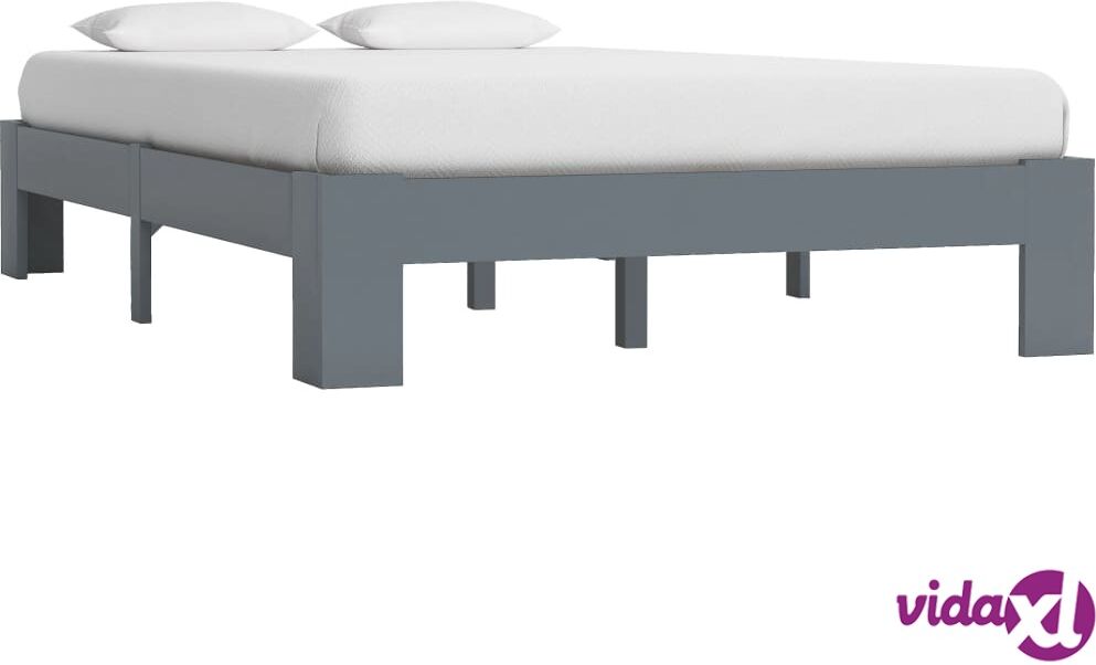 vidaXL Sängynrunko harmaa mänty 140x200 cm vidaXL Sängynrunko harmaa mänty 140x200 cm