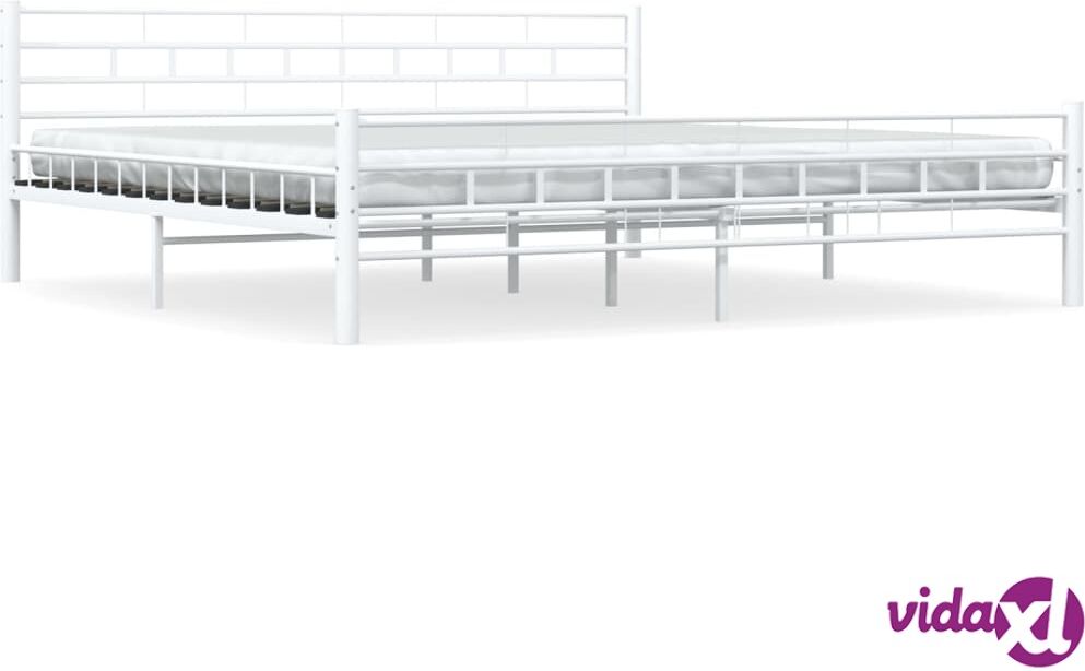 vidaXL Sängynrunko valkoinen metalli 200x200 cm vidaXL Sängynrunko valkoinen metalli 200x200 cm