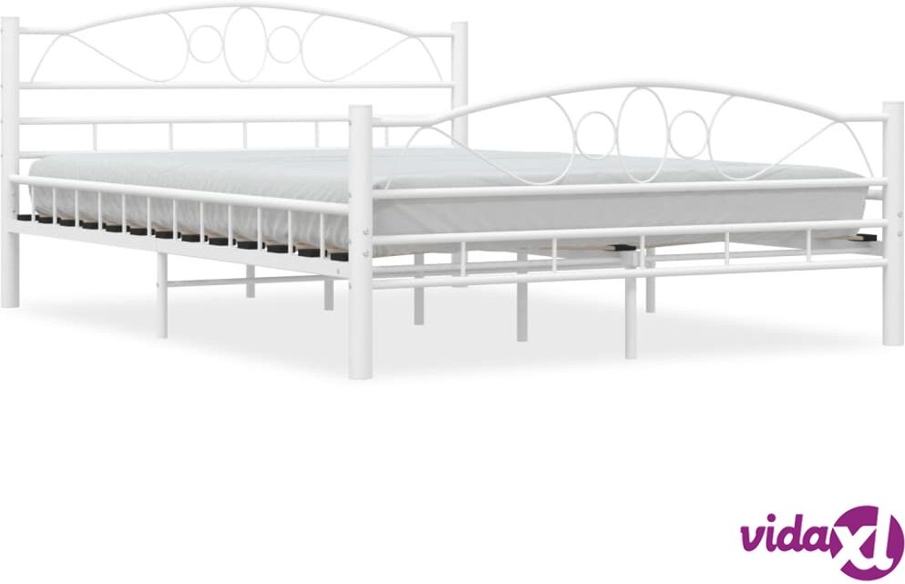 vidaXL Sängynrunko valkoinen metalli 140x200 cm vidaXL Sängynrunko valkoinen metalli 140x200 cm