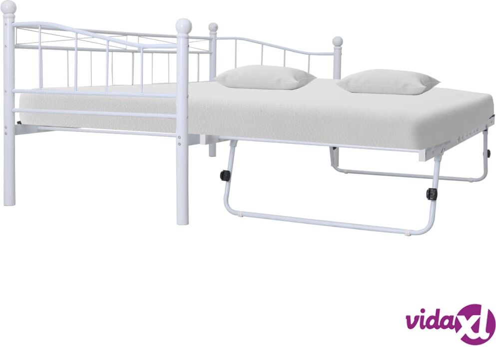 vidaXL Sängynrunko valkoinen teräs 180x200/90x200 cm vidaXL Sängynrunko valkoinen teräs 180x200/90x200 cm