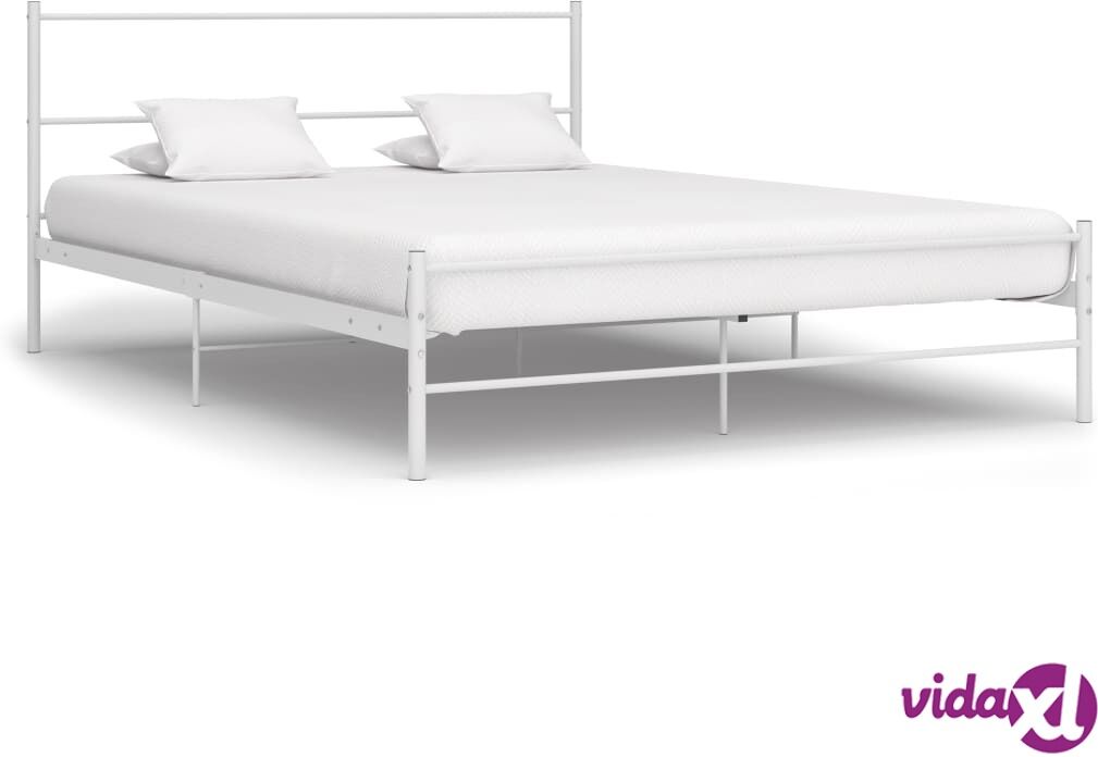 vidaXL Sängynrunko valkoinen metalli 140x200 cm vidaXL Sängynrunko valkoinen metalli 140x200 cm