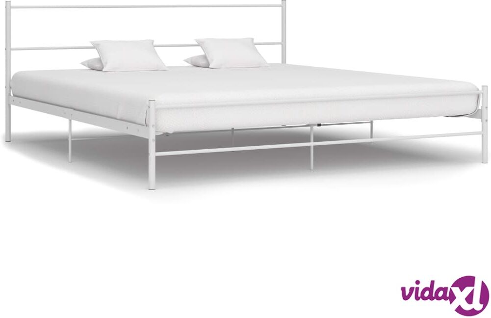 vidaXL Sängynrunko valkoinen metalli 200x200 cm vidaXL Sängynrunko valkoinen metalli 200x200 cm
