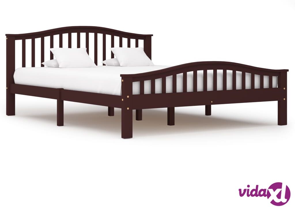 vidaXL Sängynrunko tummanruskea täysi mänty 160x200 cm vidaXL Sängynrunko tummanruskea täysi mänty 160x200 cm