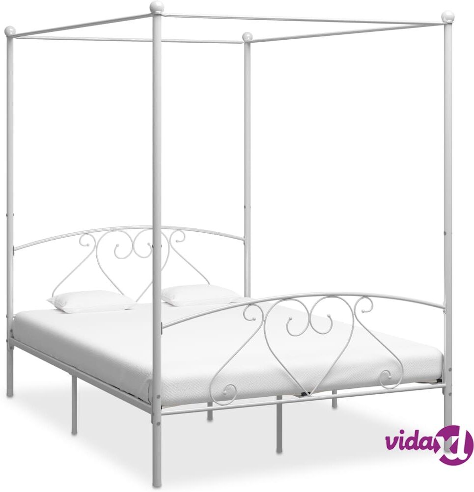 vidaXL Katossängyn runko valkoinen metalli 140x200 cm vidaXL Katossängyn runko valkoinen metalli 140x200 cm