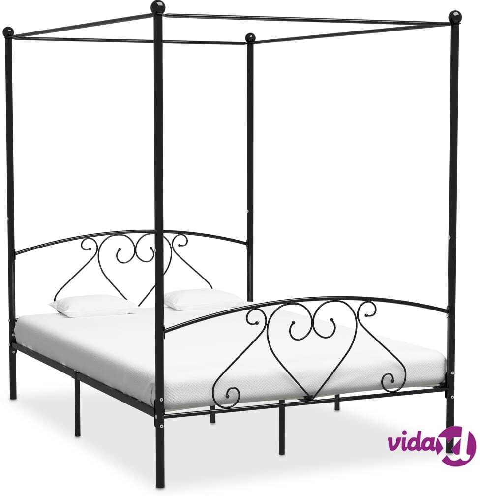 vidaXL Katossängynrunko musta metalli 160x200 cm vidaXL Katossängynrunko musta metalli 160x200 cm