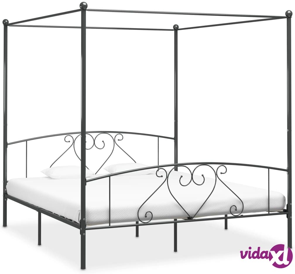 vidaXL Katossängynrunko harmaa metalli 180x200 cm vidaXL Katossängynrunko harmaa metalli 180x200 cm