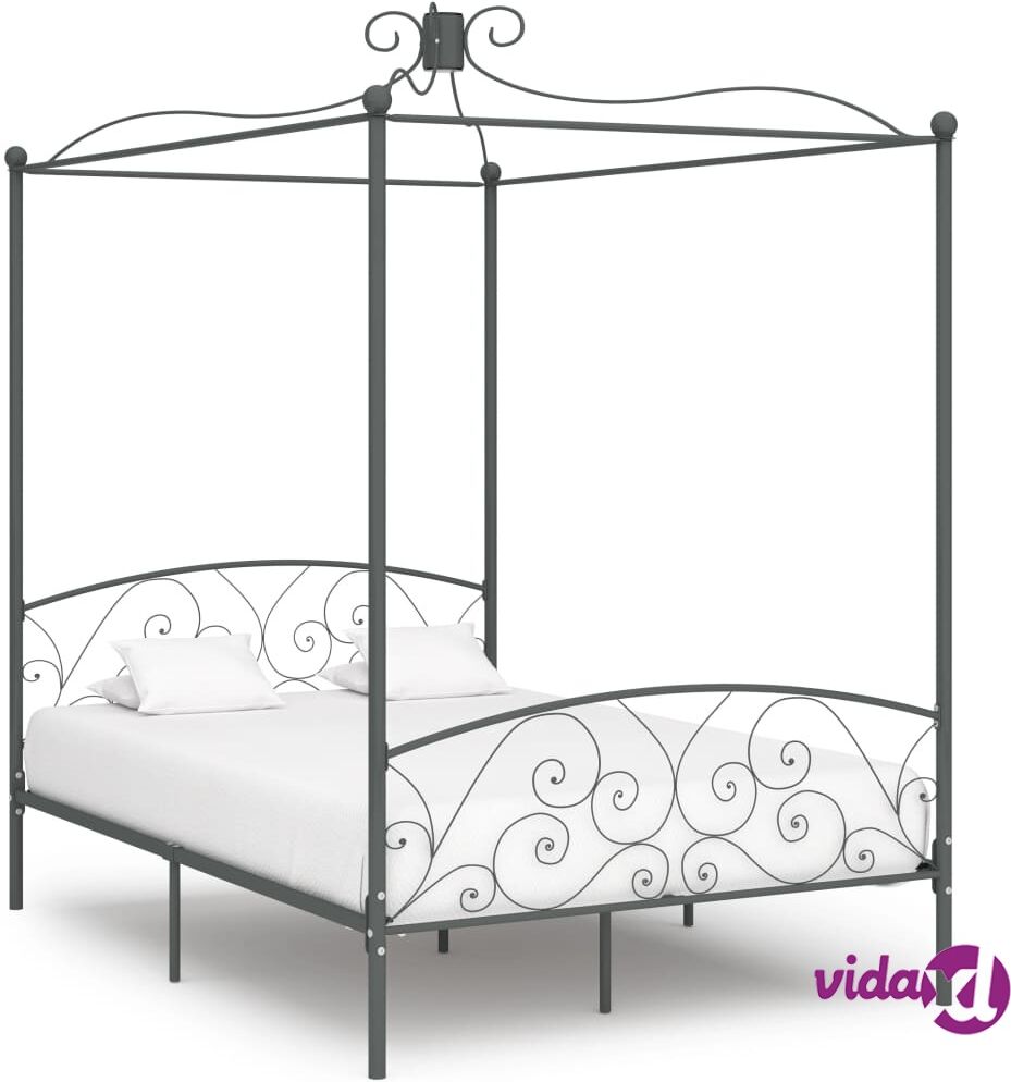 vidaXL Katossängyn runko harmaa metalli 120x200 cm vidaXL Katossängyn runko harmaa metalli 120x200 cm