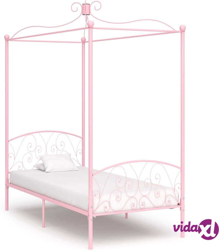 vidaXL Katossängyn runko pinkki metalli 100x200 cm vidaXL Katossängyn runko pinkki metalli 100x200 cm