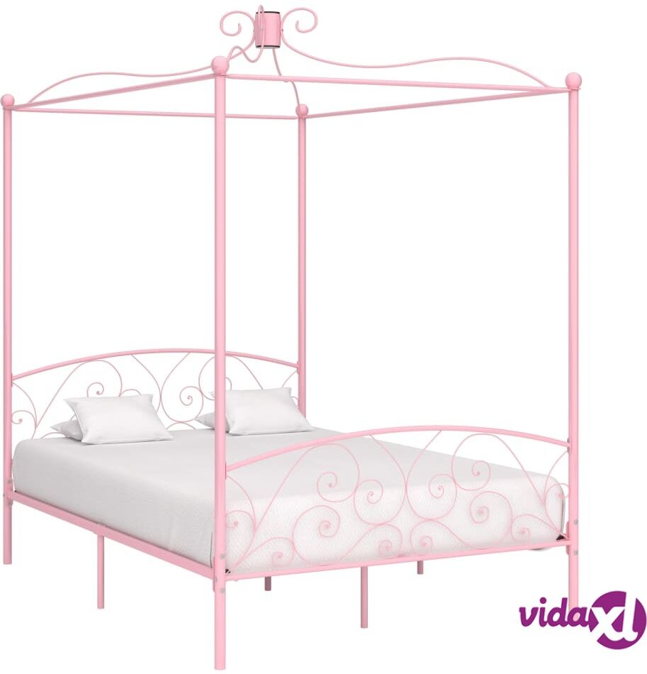 vidaXL Katossängyn runko pinkki metalli 140x200 cm vidaXL Katossängyn runko pinkki metalli 140x200 cm