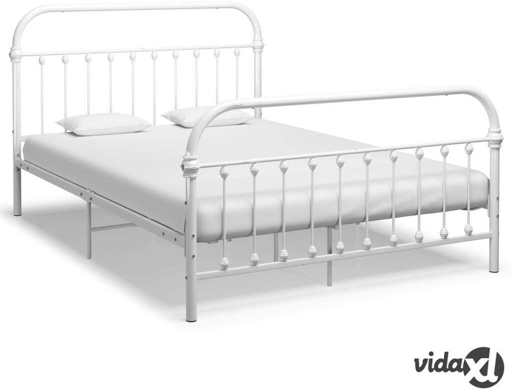 vidaXL Sängynrunko valkoinen metalli 140x200 cm vidaXL Sängynrunko valkoinen metalli 140x200 cm