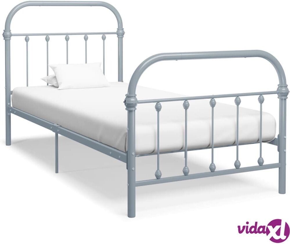 vidaXL Sängynrunko harmaa metalli 90x200 cm vidaXL Sängynrunko harmaa metalli 90x200 cm