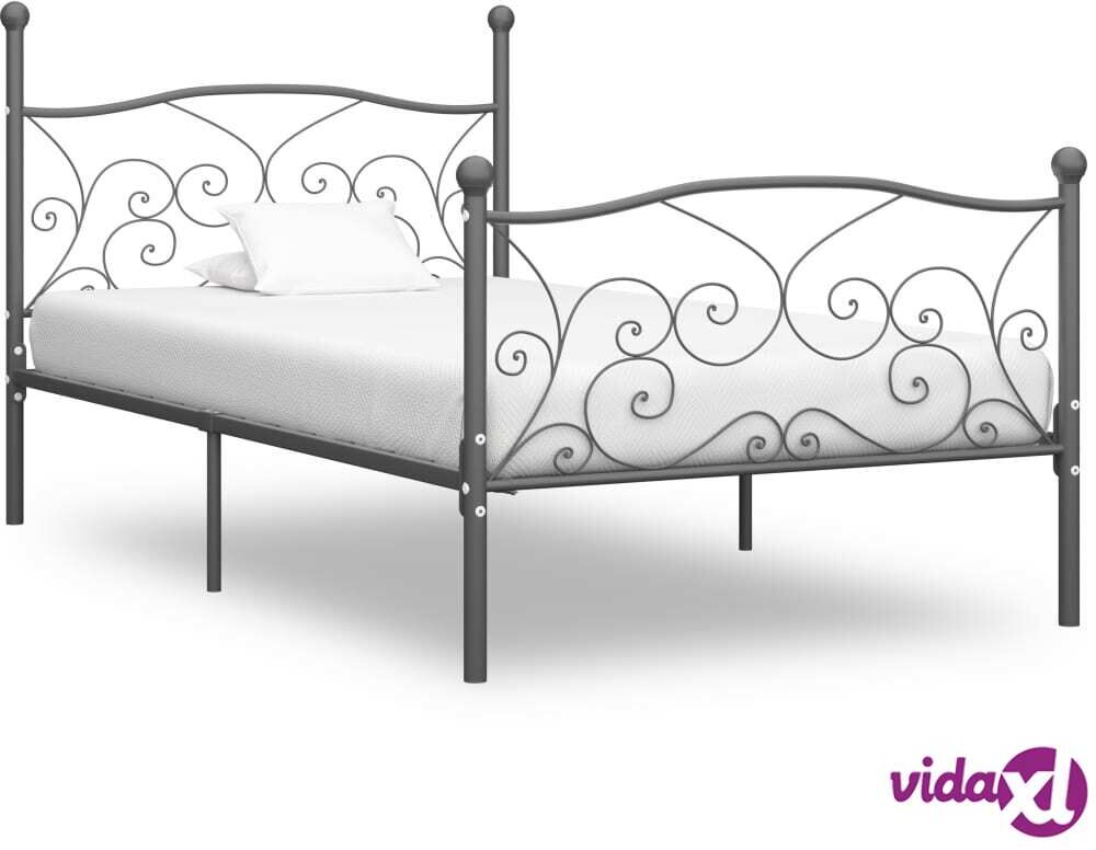 vidaXL Sängynrunko harmaa metalli 100x200 cm vidaXL Sängynrunko harmaa metalli 100x200 cm