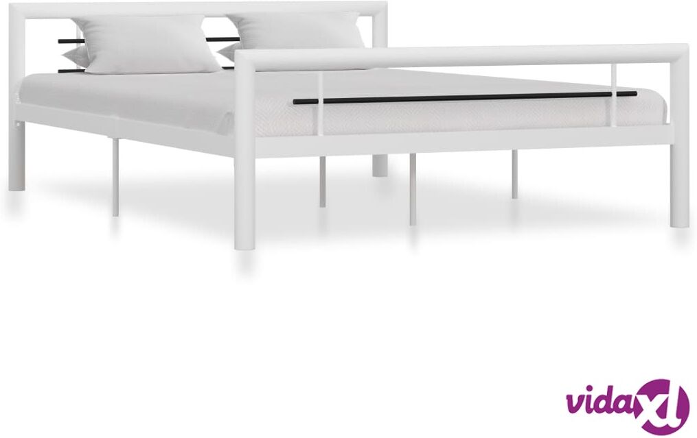 vidaXL Sängynrunko valkoinen ja musta metalli 140x200 cm vidaXL Sängynrunko valkoinen ja musta metalli 140x200 cm