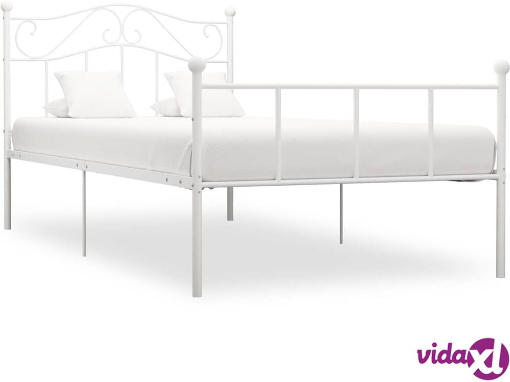 vidaXL Sängynrunko valkoinen metalli 100x200 cm vidaXL Sängynrunko valkoinen metalli 100x200 cm