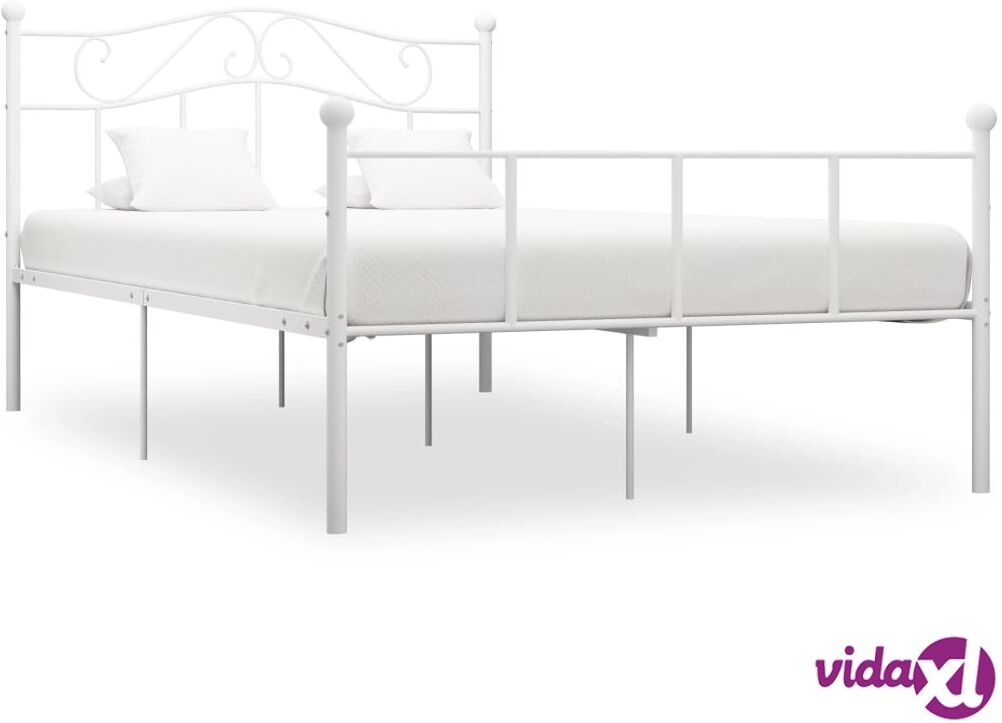 vidaXL Sängynrunko valkoinen metalli 160x200 cm vidaXL Sängynrunko valkoinen metalli 160x200 cm