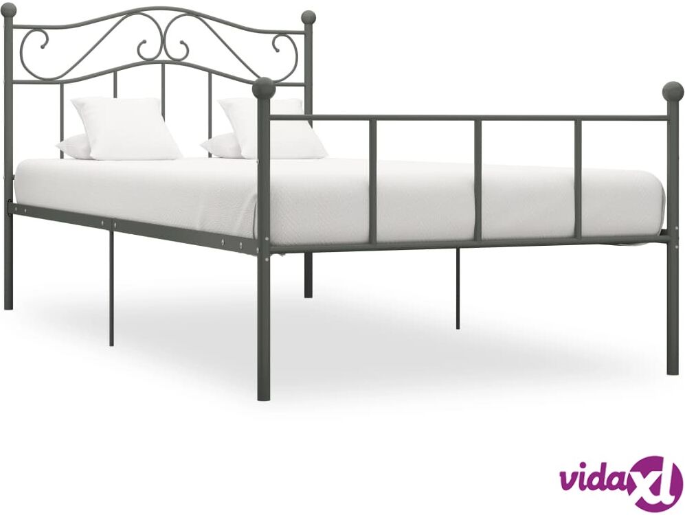 vidaXL Sängynrunko harmaa metalli 100x200 cm vidaXL Sängynrunko harmaa metalli 100x200 cm
