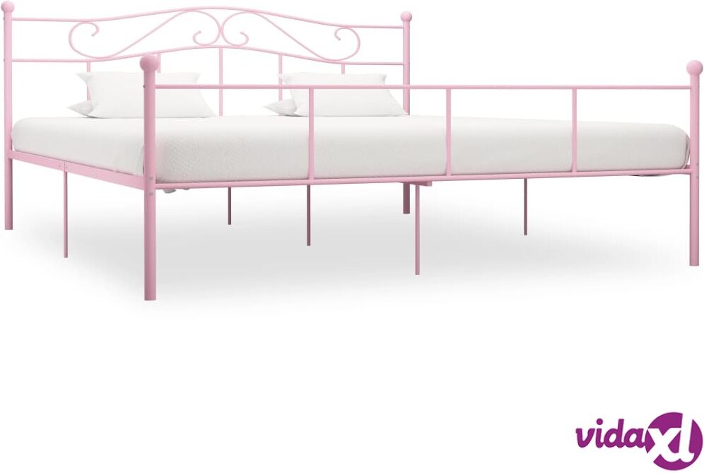 vidaXL Sängynrunko pinkki metalli 180x200 cm vidaXL Sängynrunko pinkki metalli 180x200 cm