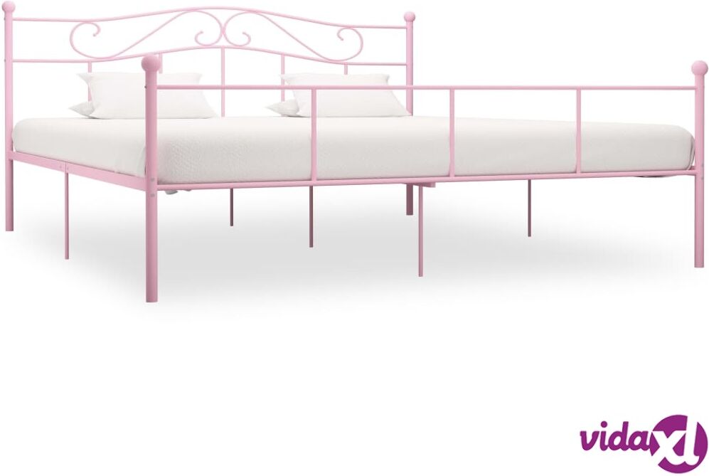 vidaXL Sängynrunko pinkki metalli 200x200 cm vidaXL Sängynrunko pinkki metalli 200x200 cm