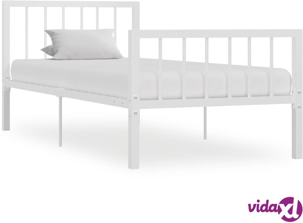 vidaXL Sängynrunko valkoinen metalli 100x200 cm vidaXL Sängynrunko valkoinen metalli 100x200 cm