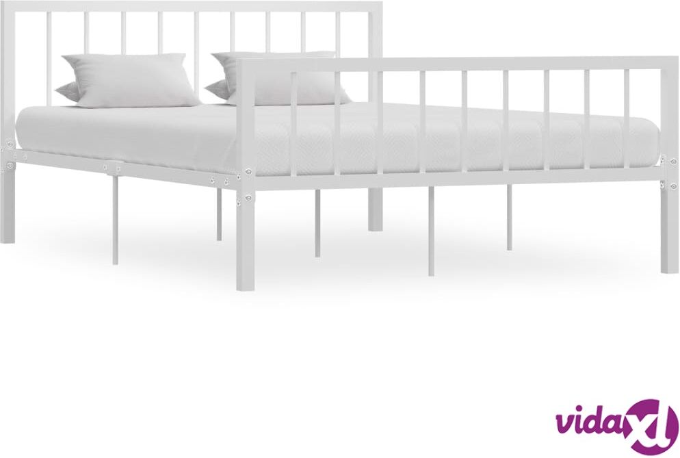vidaXL Sängynrunko valkoinen metalli 140x200 cm vidaXL Sängynrunko valkoinen metalli 140x200 cm