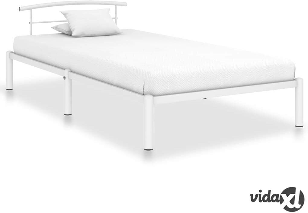 vidaXL Sängynrunko valkoinen metalli 100x200 cm vidaXL Sängynrunko valkoinen metalli 100x200 cm