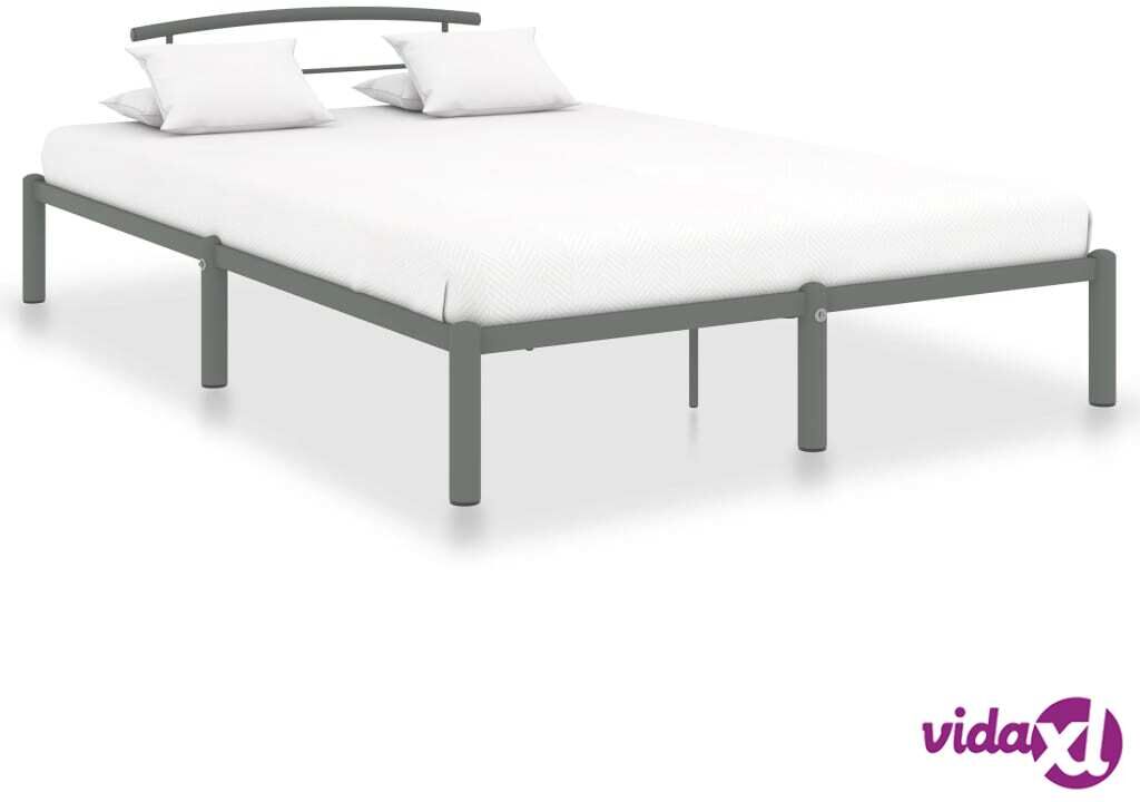 vidaXL Sängynrunko harmaa metalli 120x200 cm vidaXL Sängynrunko harmaa metalli 120x200 cm