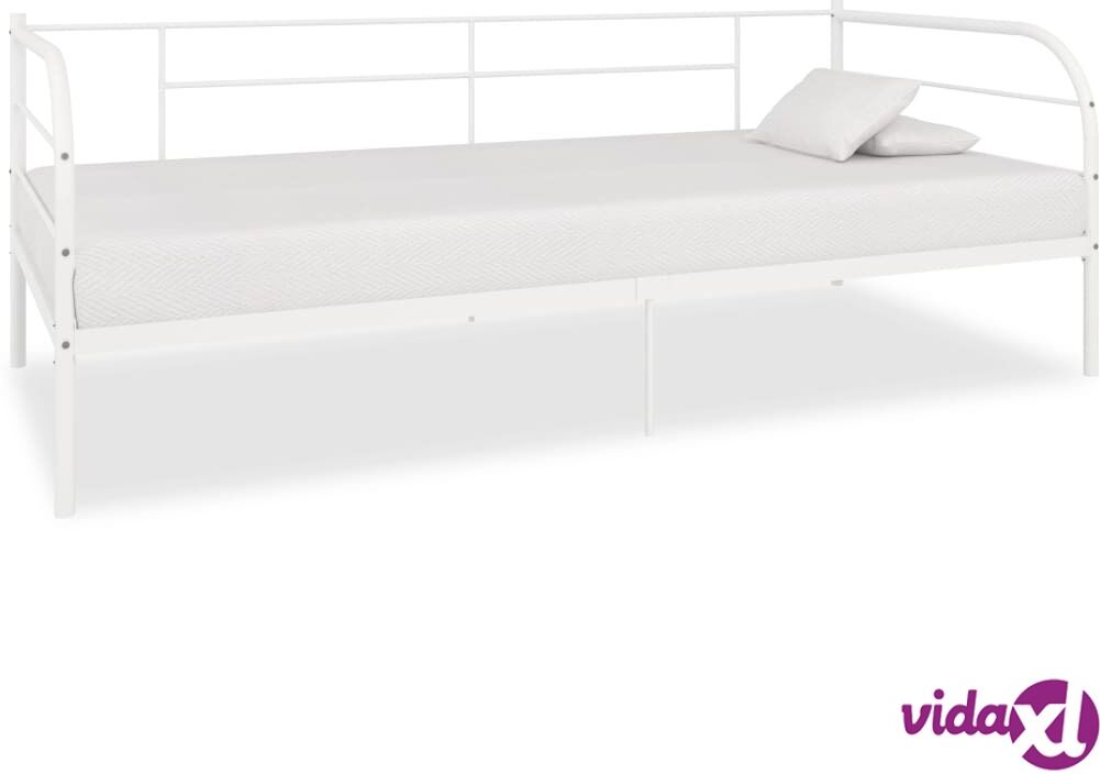vidaXL Päivävuoteenrunko valkoinen metalli 90x200 cm vidaXL Päivävuoteenrunko valkoinen metalli 90x200 cm