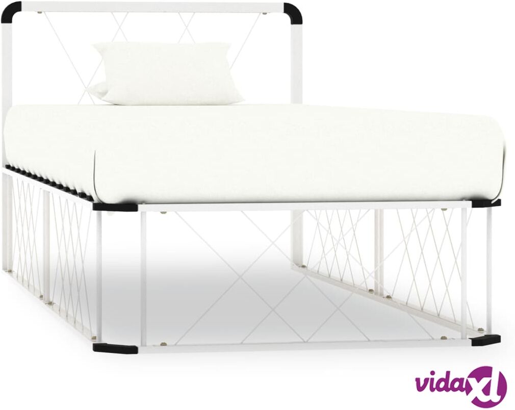 vidaXL Sängynrunko valkoinen metalli 100x200 cm vidaXL Sängynrunko valkoinen metalli 100x200 cm