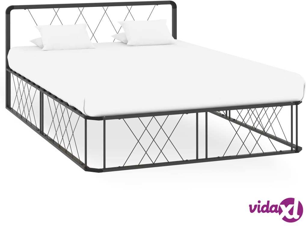 vidaXL Sängynrunko harmaa metalli 140x200 cm vidaXL Sängynrunko harmaa metalli 140x200 cm