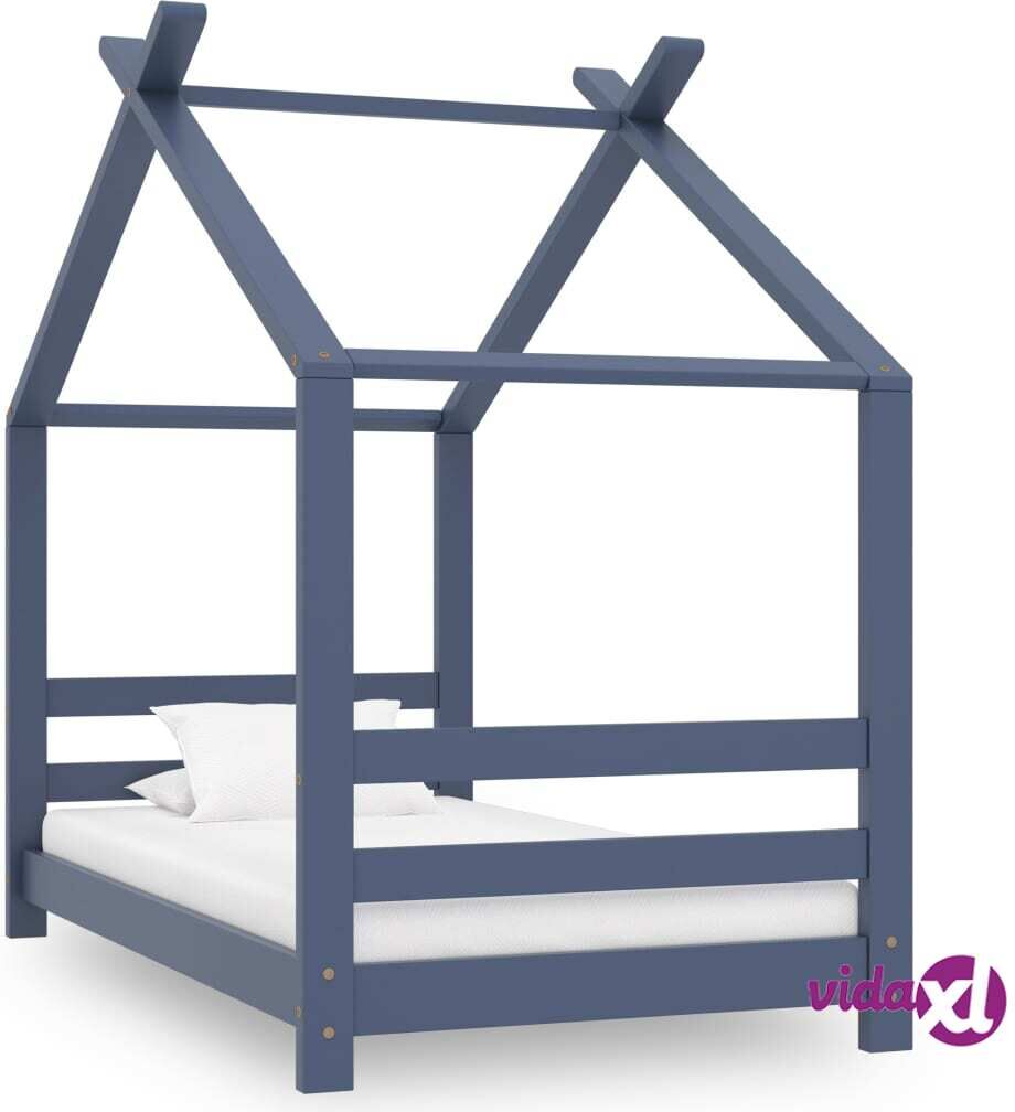 vidaXL Lasten sängynrunko harmaa täysi mänty 70x140 cm vidaXL Lasten sängynrunko harmaa täysi mänty 70x140 cm