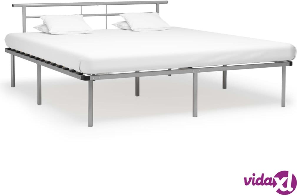 vidaXL Sängynrunko harmaa metalli 180x200 cm vidaXL Sängynrunko harmaa metalli 180x200 cm