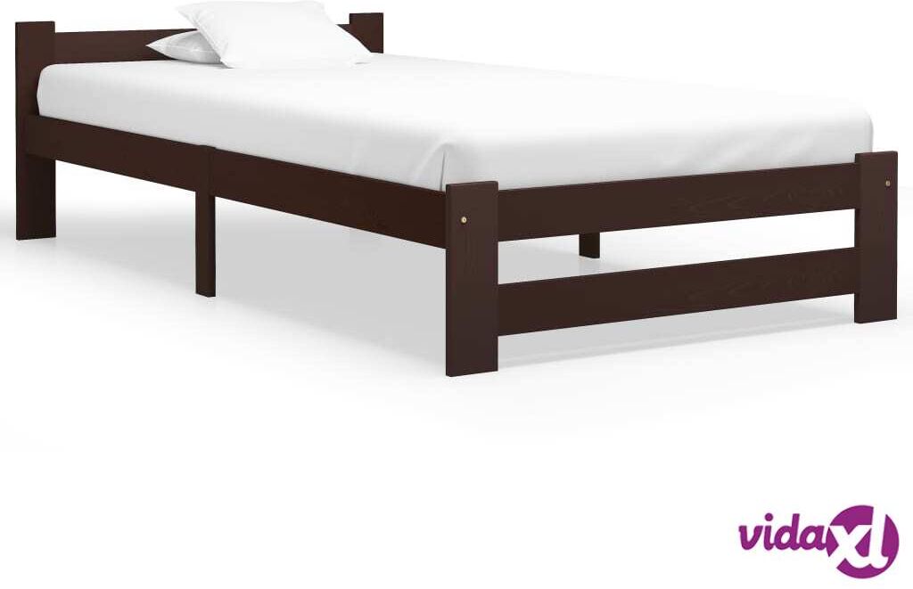vidaXL Sängynrunko tummanruskea täysi mänty 90x200 cm vidaXL Sängynrunko tummanruskea täysi mänty 90x200 cm
