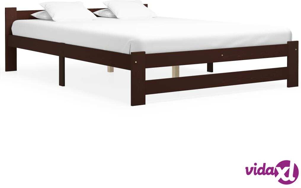 vidaXL Sängynrunko tummanruskea täysi mänty 140x200 cm vidaXL Sängynrunko tummanruskea täysi mänty 140x200 cm