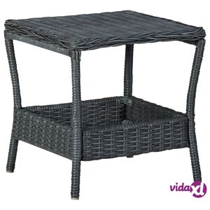 vidaXL Puutarhapöytä tummanharmaa 45x45x46,5 cm polyrottinki
