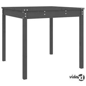 vidaXL Puutarhapöytä harmaa 82,5x82,5x76 cm täysi mänty