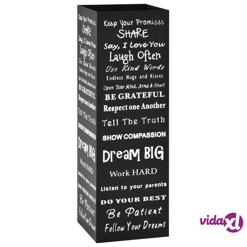 vidaXL Sateenvarjoteline teräs musta vidaXL Sateenvarjoteline teräs musta