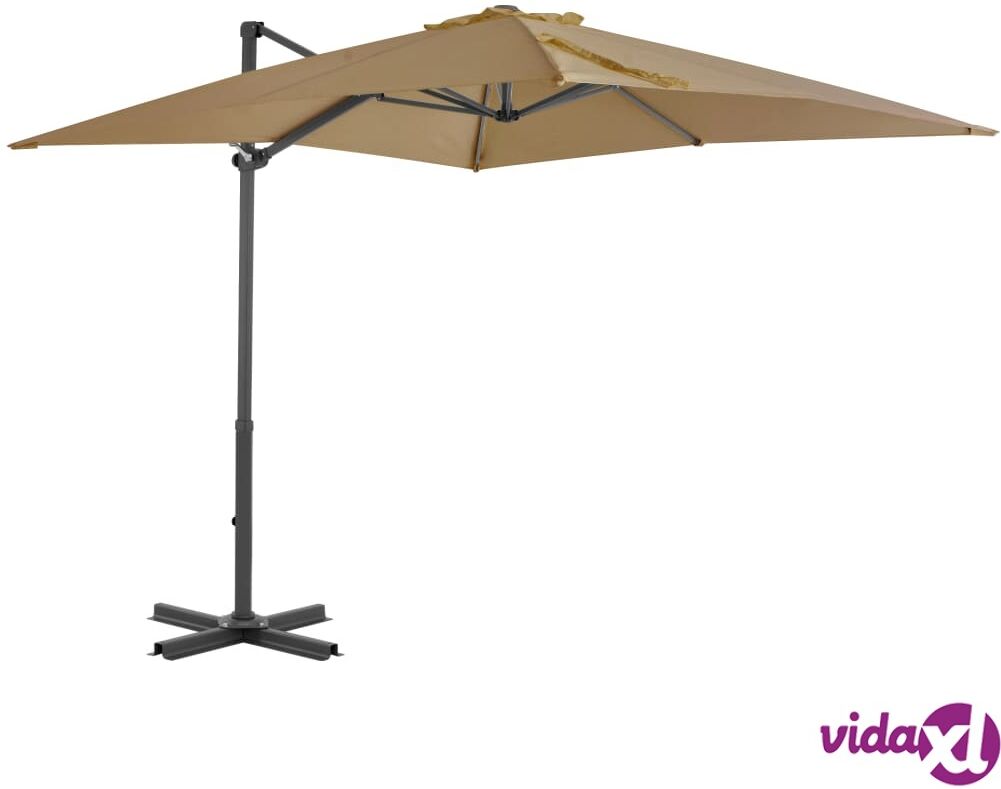 vidaXL Riippuva aurinkovarjo alumiinipylväällä 250x250cm ruskeanharmaa vidaXL Riippuva aurinkovarjo alumiinipylväällä 250x250cm ruskeanharmaa