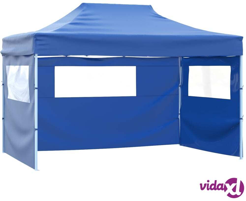 vidaXL kokoontaitettava teltta 3:lla seinällä 3x4,5 m sininen vidaXL kokoontaitettava teltta 3:lla seinällä 3x4,5 m sininen