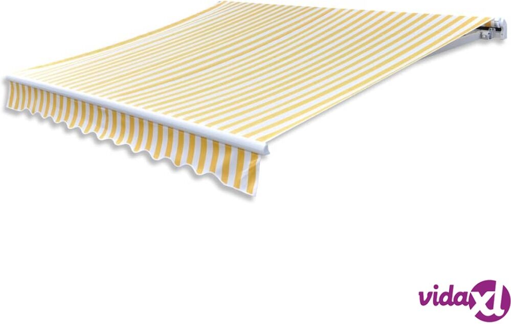 vidaXL Taittomarkiisi  400 cm Keltainen & valkoinen vidaXL Taittomarkiisi  400 cm Keltainen & valkoinen