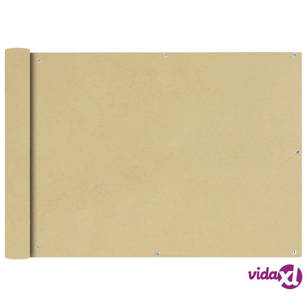 vidaXL Parvekkeen suoja Oxford-kangas 75x600 cm Beige