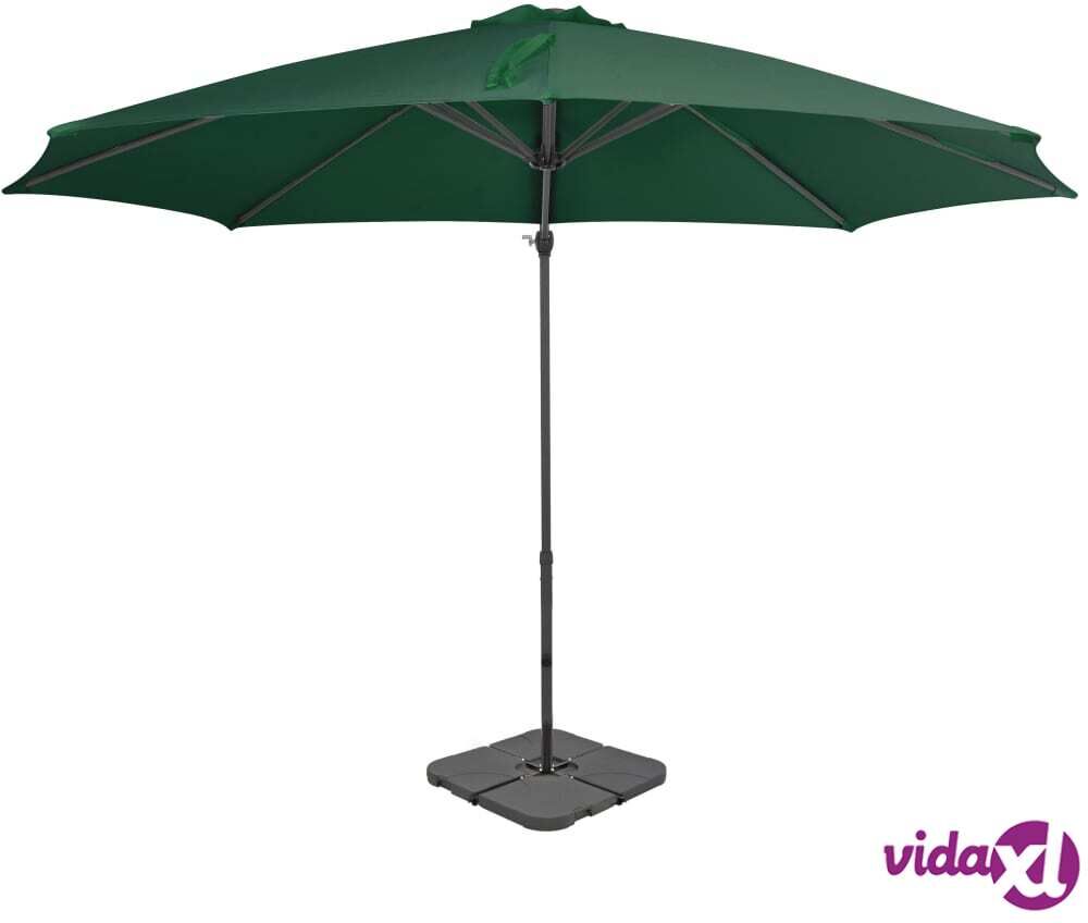 vidaXL Päivänvarjo kannettavalla pohjalla vihreä vidaXL Päivänvarjo kannettavalla pohjalla vihreä