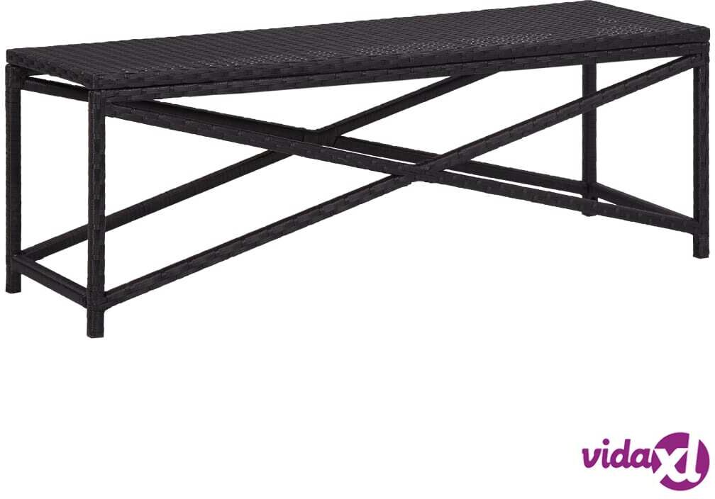 vidaXL Puutarhapenkki 120 cm polyrottinki musta vidaXL Puutarhapenkki 120 cm polyrottinki musta